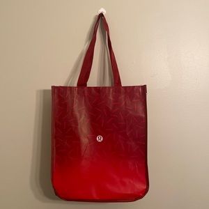 Lululemon  Red Ombre Reusable Nylon Large Shopping Tote  Bag